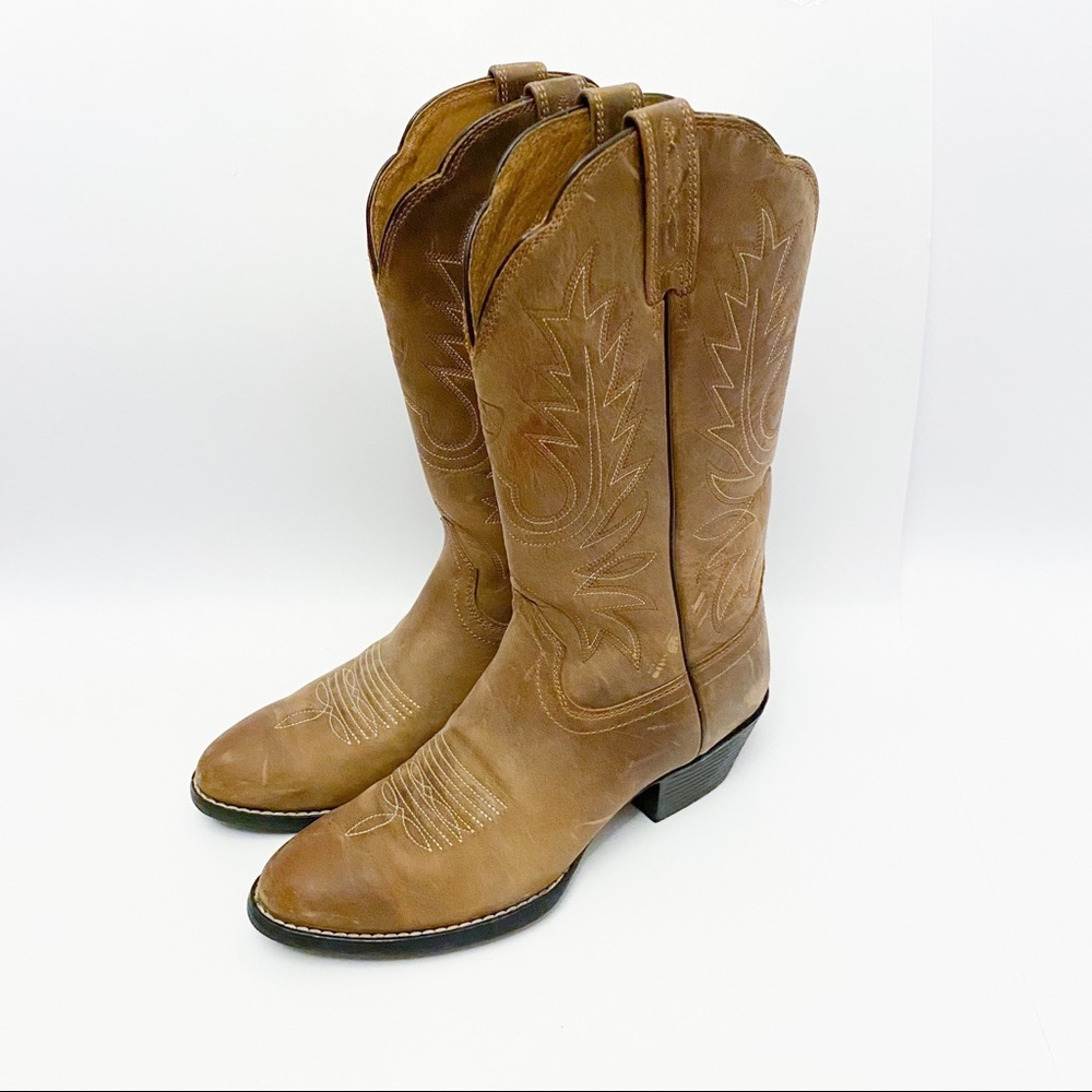Ariat Heritage Cowboy R Toe Western Leather Boots